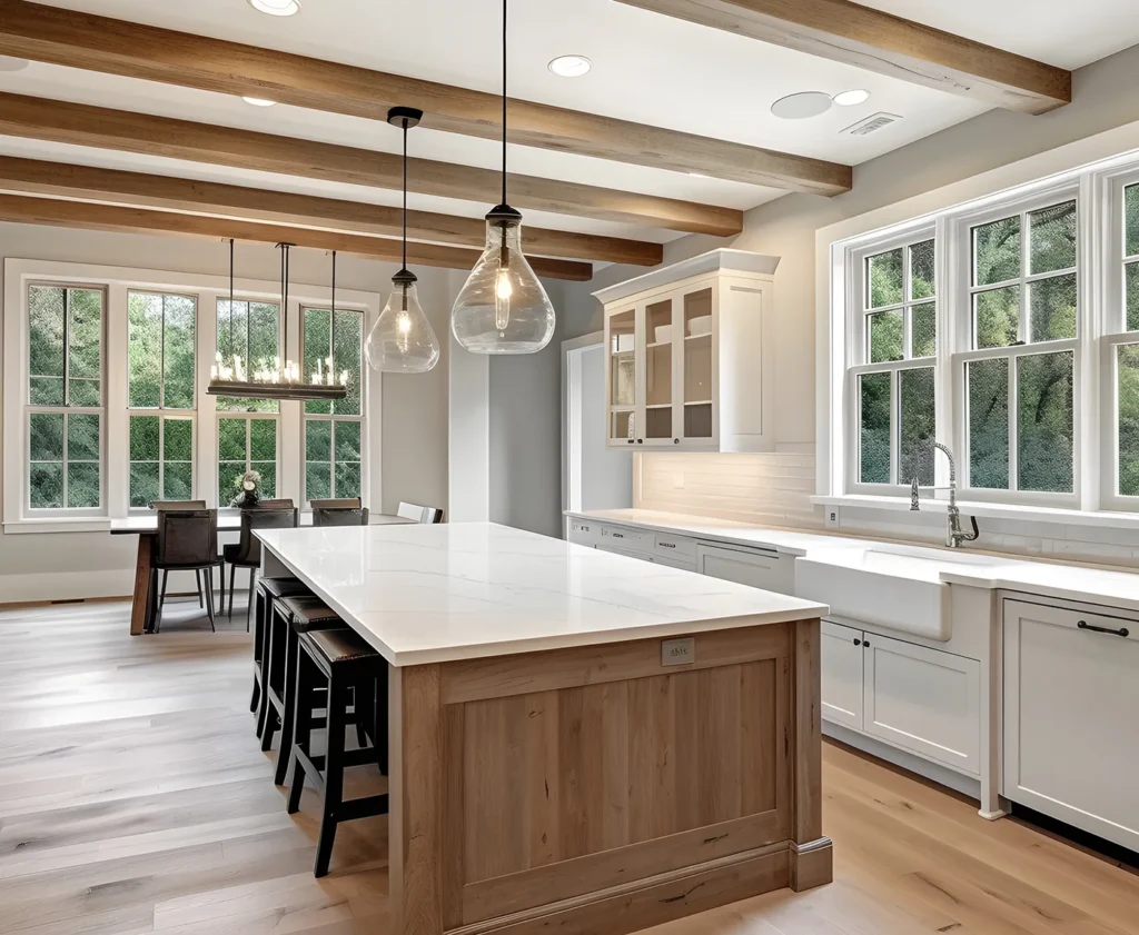 modern kitchen with recently replaced windows in springfield il